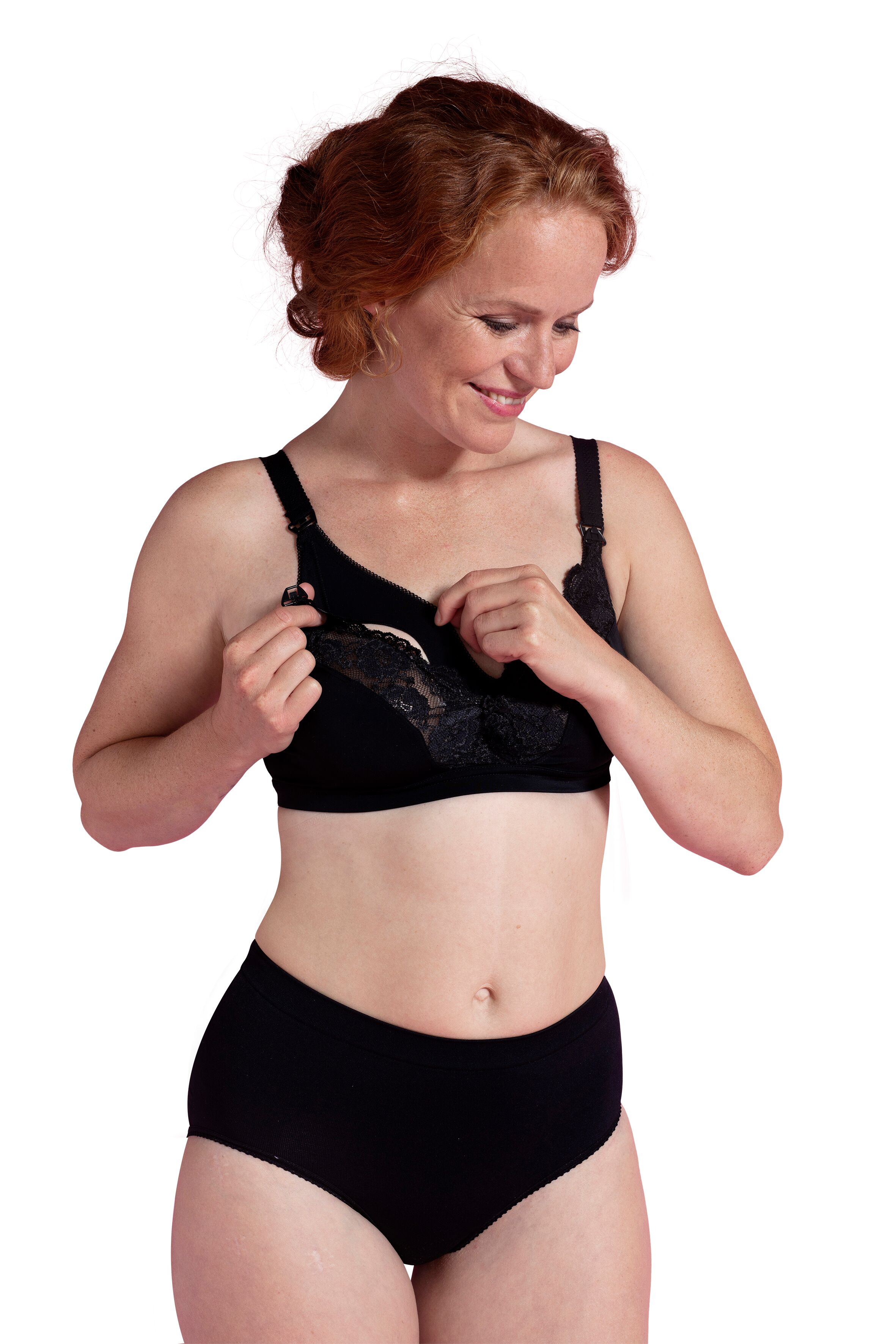 Carriwell - Lace Feeding Nursing Bra - Black