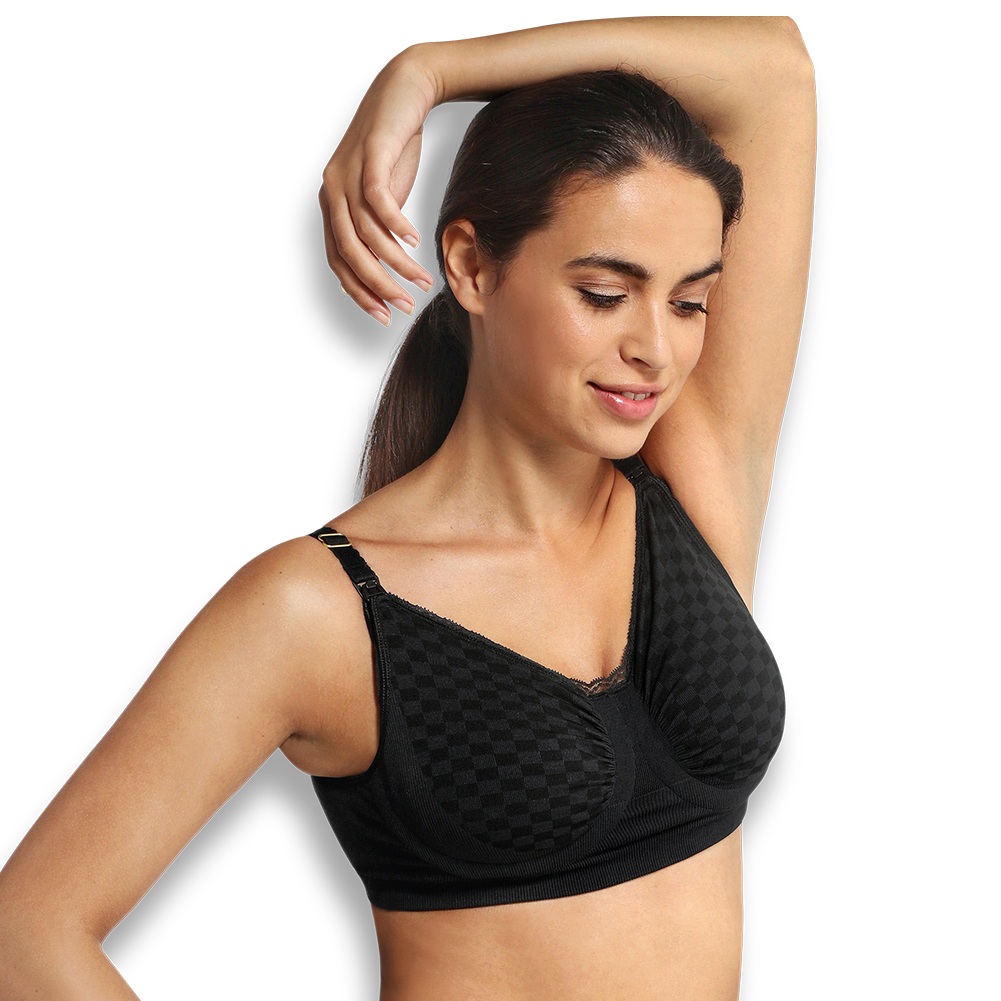 Carriwell Maternity & Nursing Bra with Carri-Gel Support, BlackCheck -  MaMidea