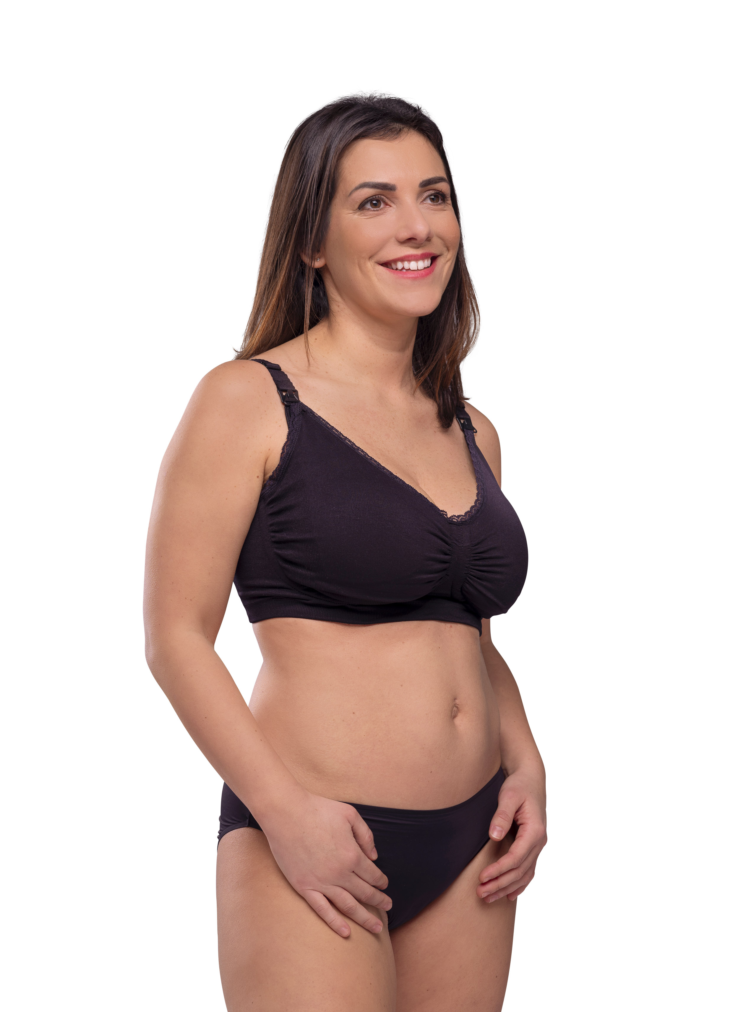 Carriwell Padded GelWire® Support Nursing Bra, White woman