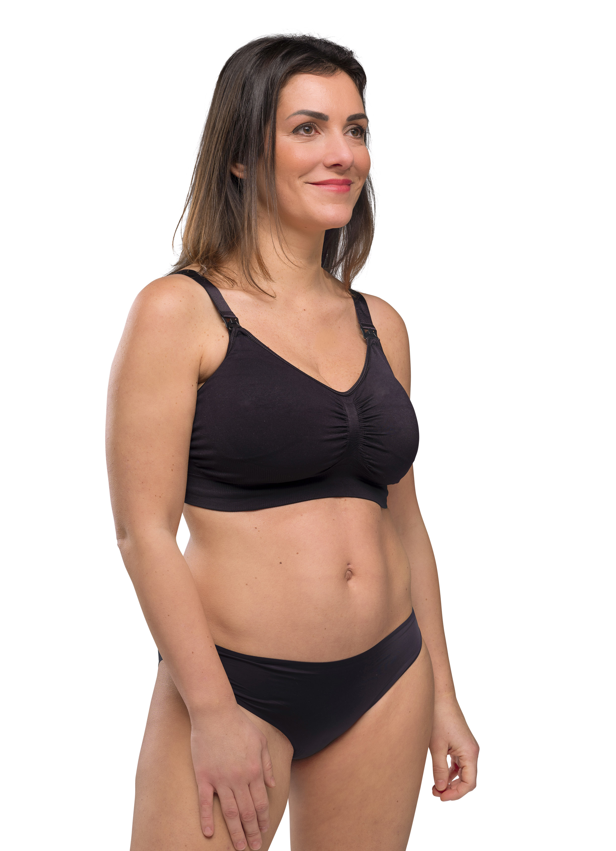 Carriwell - Seamless Drop Cup Adjustable Nursing Bra - Black