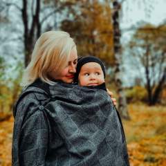 MaM Äiskä Babywearing Poncho, Herringbone Classic