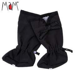 MaM SoftShell Baby Booties with Bow, Black