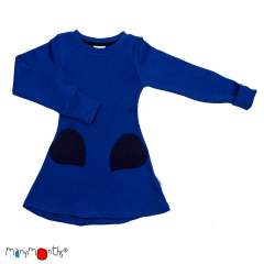 ManyMonths Natural Woollies Heart Pockets Dress, Jewel Blue