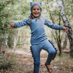 ManyMonths Natural Woollies Dino Unisex Leggings with knee patches UNiQUE