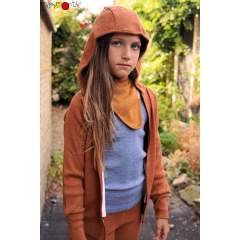 ManyMonths Natural Woollies Hooded Zip Cardigan with side pockets