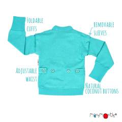 ManyMonths ECO Hempies Adjustable Zip Vest/Jacket, Adventurer, Turquoise