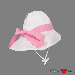 ManyMonths ECO Hempies Adjustable Summer Hat with Bow UNiQUE, Charmer/Explorer, Natural/Strawberry Milk