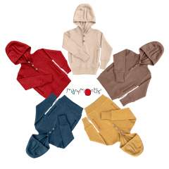 ManyMonths Natural Woollies Henley Hoodie Long Sleeve with Pockets