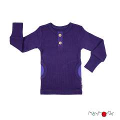 ManyMonths Natural Woollies Henley Long Sleeve T-Shirt with Pockets