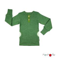 ManyMonths Natural Woollies Henley Long Sleeve T-Shirt with Pockets