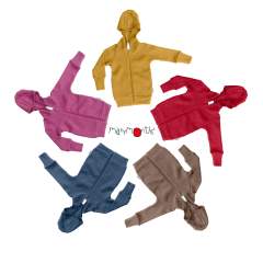 ManyMonths Natural Woollies Hooded Zip Cardigan with Side Pockets